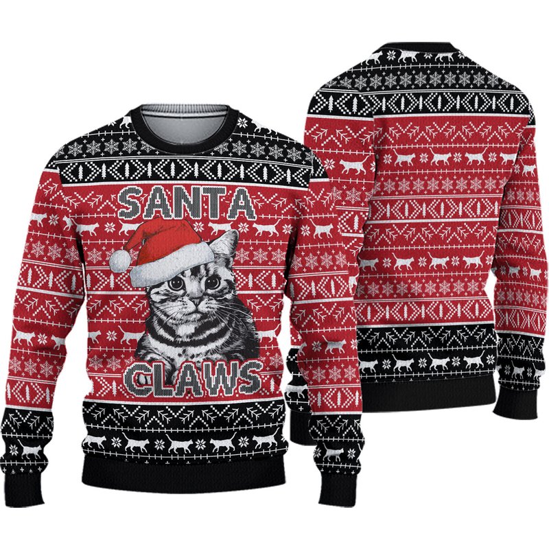 Santa Claws Ugly Knitted Christmas Sweater — Chandails pour hommes