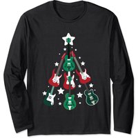 Guitar Christmas Tree Music Lover Musician Long Sleeve T-shirt — T-shirts pour hommes