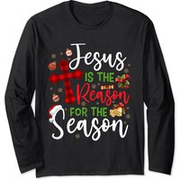 Jesus Is The Reason For The Season Christmas Family Pajamas Long Sleeve