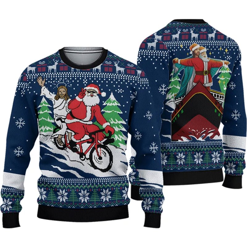 Jesus Santa Ugly Christmas Sweater, Jesus Christmas 3d Sweater
