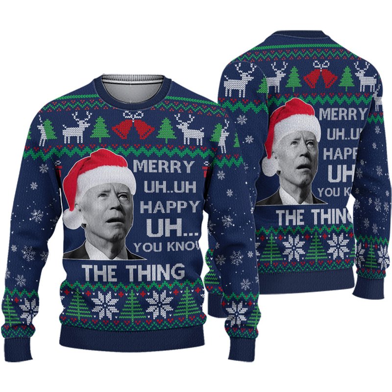 Merry Uh Uh You Know The Thing Ugly Christmas 3d Sweater — Chandails pour hommes