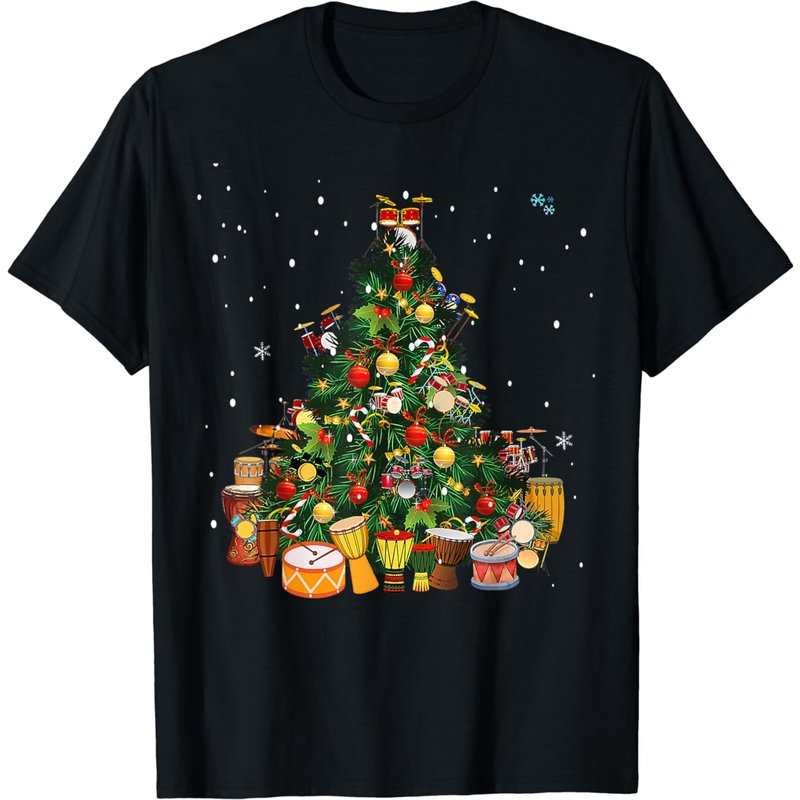 Drummers Ideal Christmas T Shirt Drum Christmas Tree T-shirt — T-shirts pour hommes