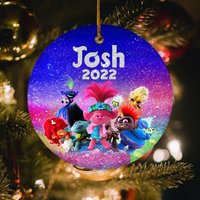 Personalized Trolls Christmas Ornament, Custom Trolls Christmas Ornament