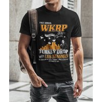 Turkey Drop Shirt, First Annual Wkrp Shirt, Thanksgiving Wkrp T-shirt — T-shirts pour hommes