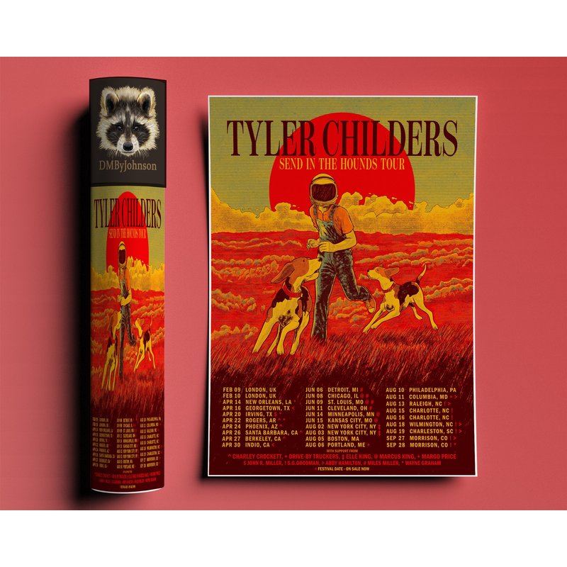Tyler Childers Send In The Hounds Tour 2022 Poster — Posters & Prints