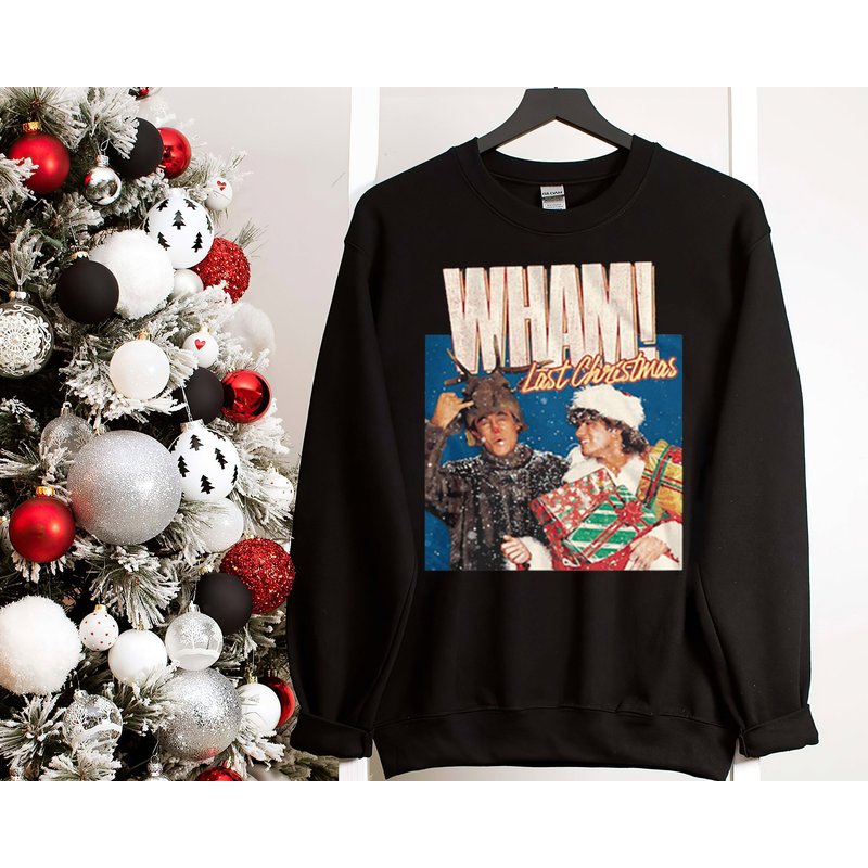 Wham Last Christmas Sweatshirt, George Michael Wham Last Christmas Sweatshirt — Sweats à capuche pour hommes