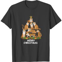 Tiger Christmas Tree Shirt, Festive Tiger Tee
