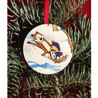 Calvin & Hobbes Sledding Christmas Tree Ornament