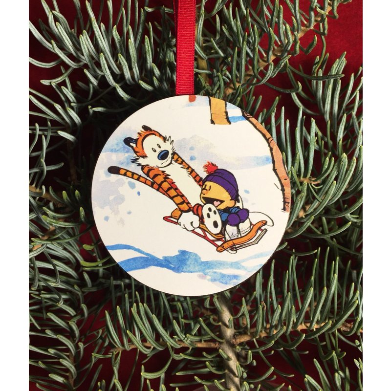 Calvin & Hobbes Sledding Christmas Tree Ornament — Ornaments