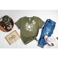 Floral Photography Camera T-shirt
