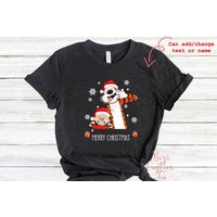 Merry Christmas Calvin And Hobbes T-shirt — T-shirts pour hommes