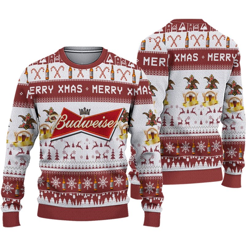 B U D W E I S E R Merry Xmas Ugly Christmas Sweater — Chandails pour hommes