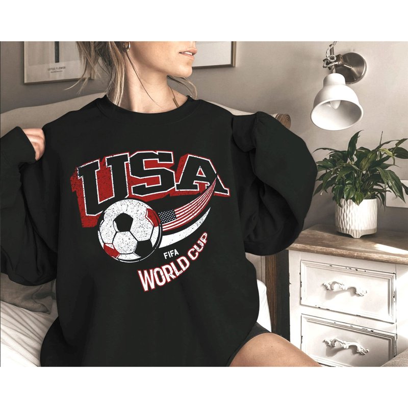 Vintage Usa World Cup Sweatshirt, United States World Cup 2022 — Sweats à capuche pour hommes