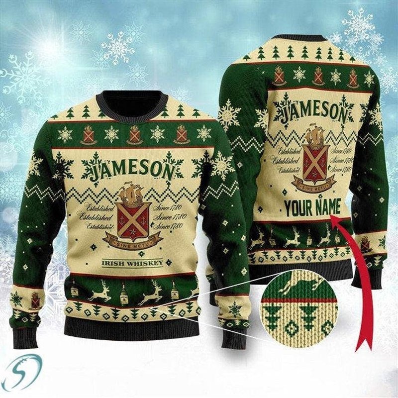 Personalized Jameson Irish Whiskey Sweater, Xmas Sweater, Ugly Christmas 3d Sweater — Chandails pour hommes