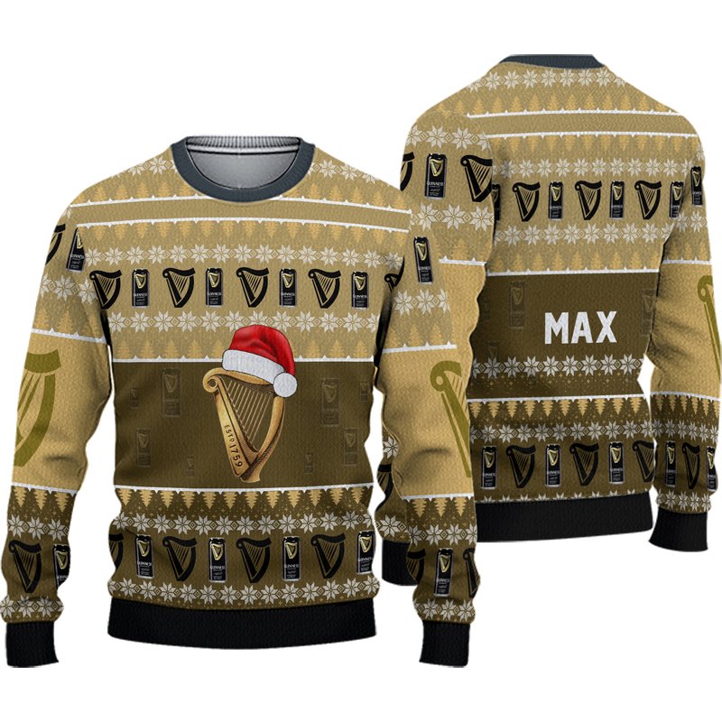 Personalized Basic Guinness Christmas Ugly 3d Sweater — Chandails pour hommes