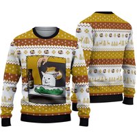 Falstaff Beer Cat Meme Christmas Ugly Sweater