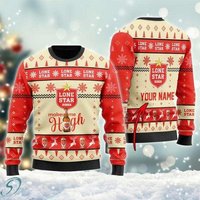 Personalized Lone Star Beer Makes Me High Christmas Ugly 3d Sweater