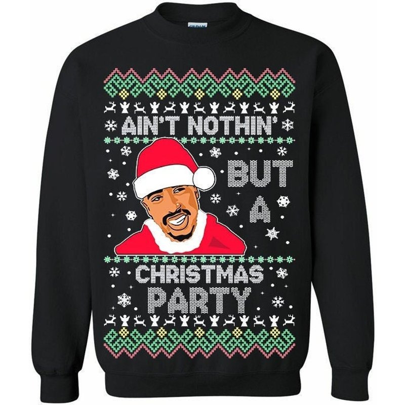 Funny Tupac Christmas Sweater — Mens Sweaters