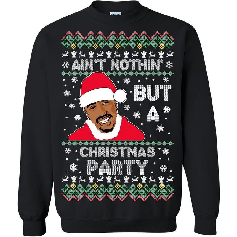 Tupac Aint Nothing Christmas Party Sweater - Tupac Ugly Christmas Sweater — Chandails pour hommes
