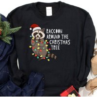 Funny Christmas Sweatshirt, Raccoon Christmas — Sweats à capuche pour hommes