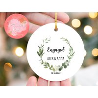 Personalized Engaged Ornament, Gift For The Couple, Gift For Christmas