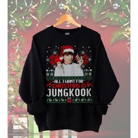 Jungkook Sweatshirt All I Want For Christmas Is Jungkook Sweatshirts — Sweats à capuche pour hommes