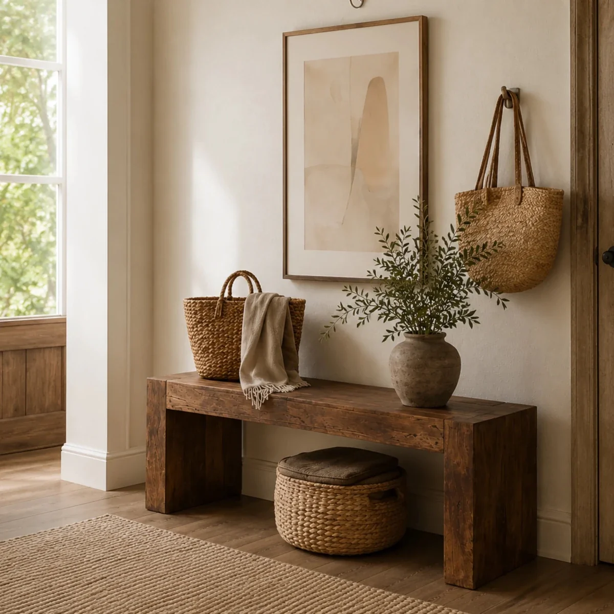 Handcrafted Reclaimed Solid Wood Bench - 48*16*18
