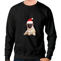 Christmas Pug Sweatshirt, Lit Pug Sweatshirt — Sweats à capuche pour hommes
