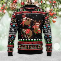 Sloth Xmas Ugly Christmas 3d Sweater