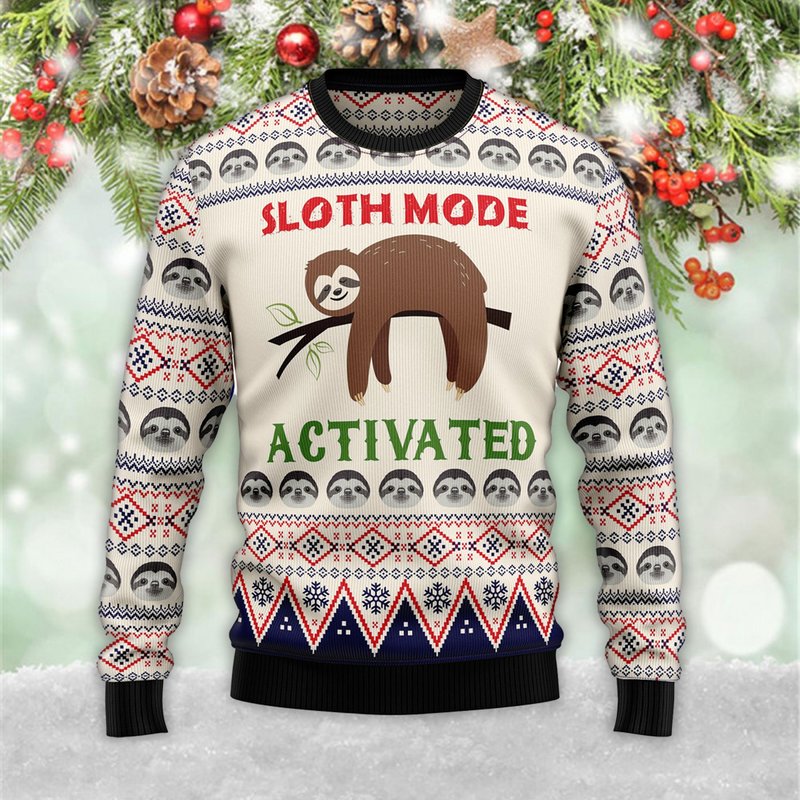 Sloth Mode Activated Gift For Christmas 3d Sweater — Chandails pour hommes