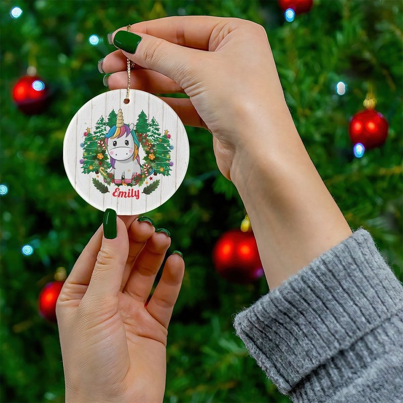 Personalized Ornament, Unicorn Christmas Ornament — Ornements