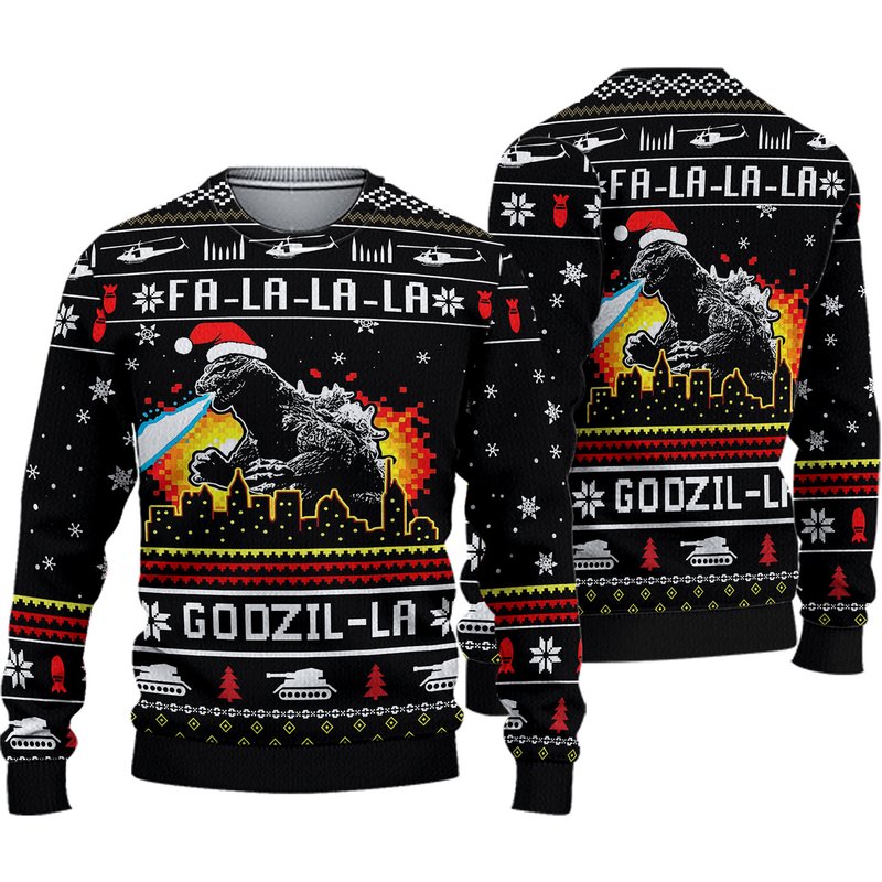 Godzil-la Ugly Christmas Sweater — Chandails pour hommes