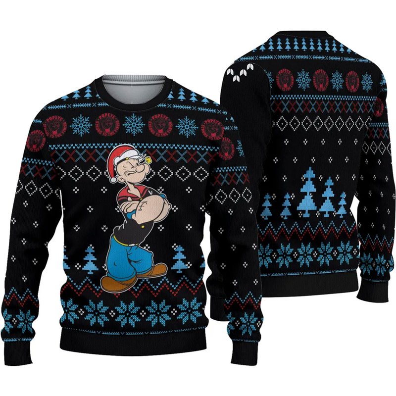 Popeye The Sailor Meets Sindbad The Sailor Ugly Christmas Sweater — Chandails pour hommes