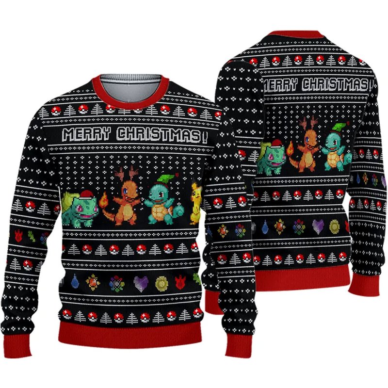 Merry Christmas Pkm Ugly Christmas Sweater — Chandails pour hommes