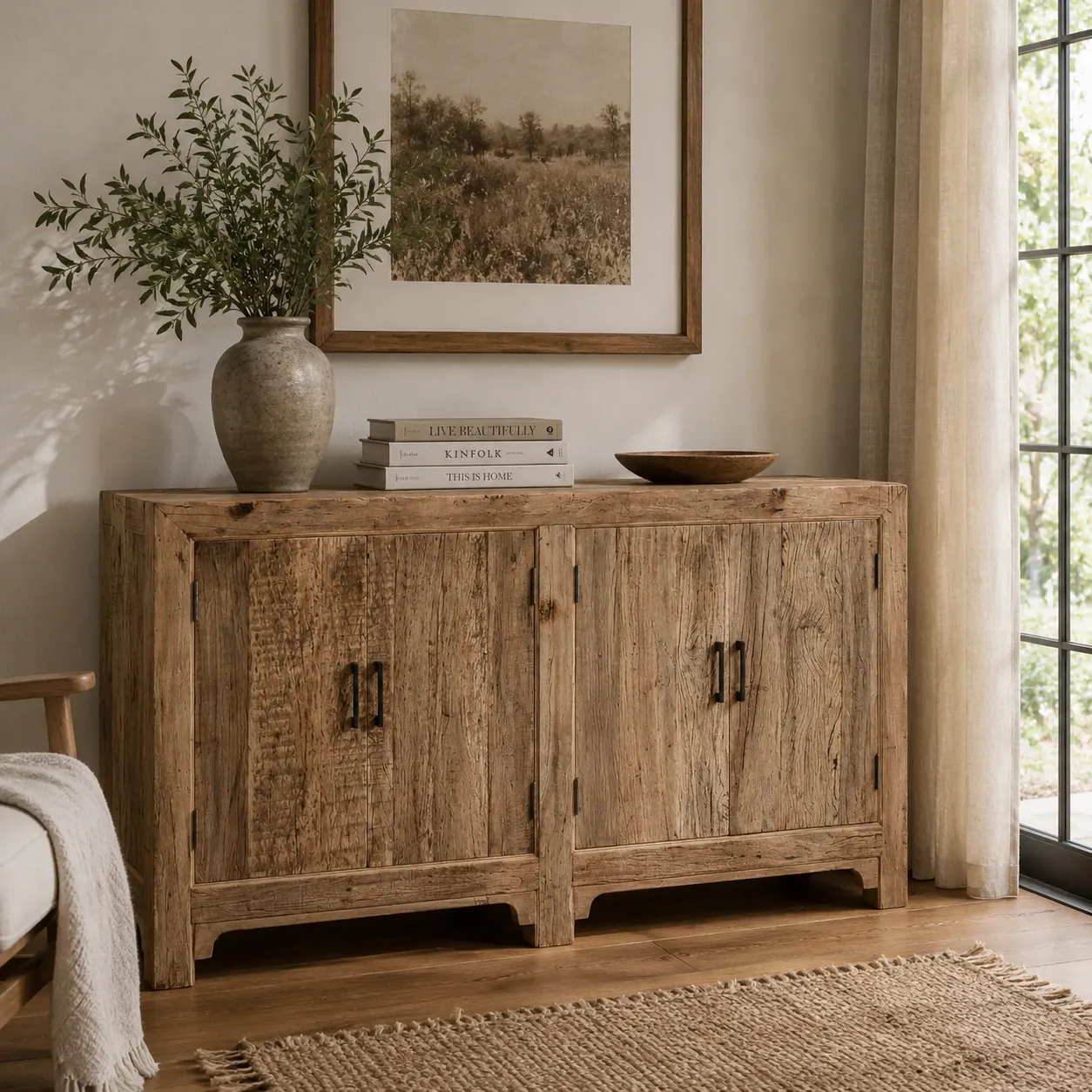 Farmhouse Reclaimed Wood Sideboard - 60 X 16 X 36 Inches — Buffets et rangements