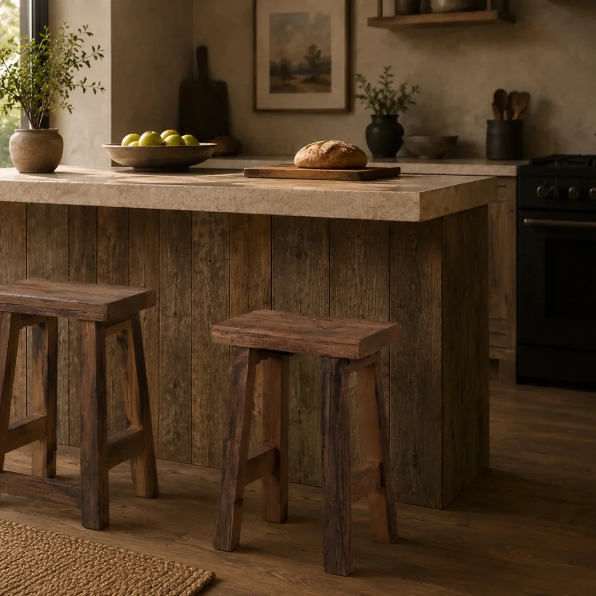 Handcrafted Reclaimed Wood Stool by THE VINTAGE REALM