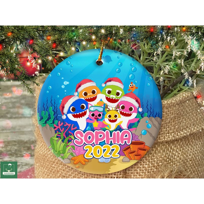 Personalized Baby Shark Christmas Ornament, 2022 — Ornements