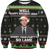 Funny Happy Birthday Jesus Sorry Your Party's So Lame Ugly Christmas Sweater