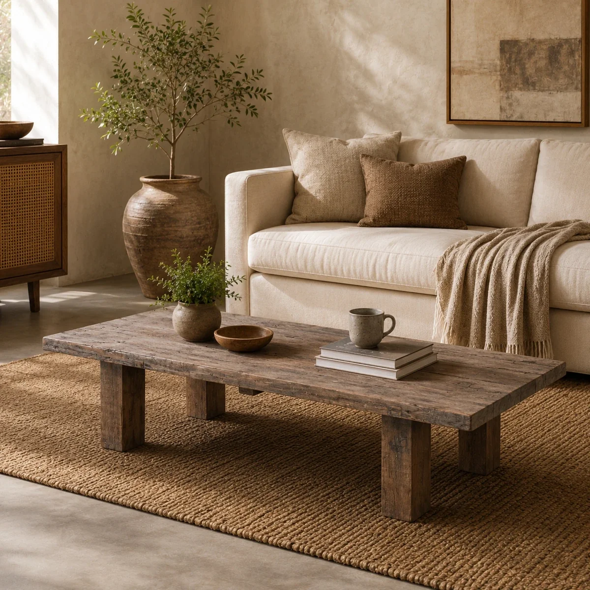 Reclaimed Wood Coffee Table - 48 X 18 X 15 Inches — Tables basses et d'appoint