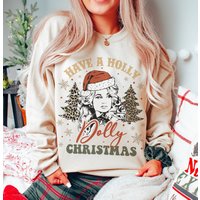 Leopard Have A Holly Dolly Christmas Sweatshirt, Leopard Dolly Parton Sweatshirt — Sweats à capuche pour hommes
