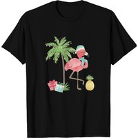 Flamingo Santa Hat Christmas Shirt