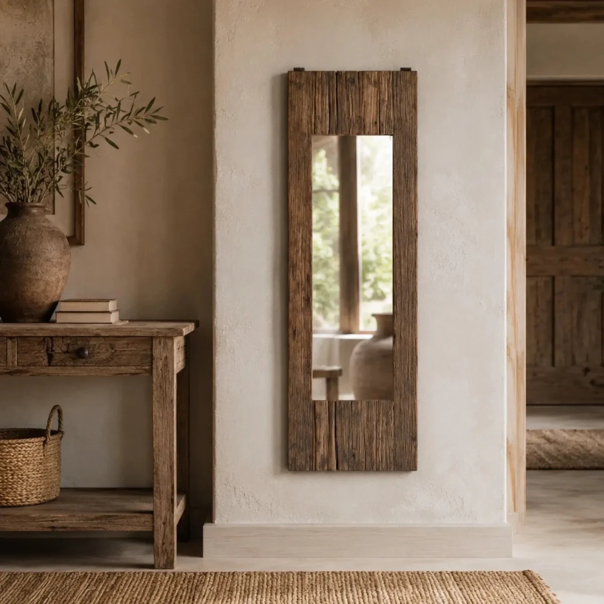 Handcrafted Wooden Frame Mirror — Wall Mirrors