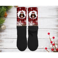 African American Girl Christmas Socks, African American — Chaussettes fantaisie