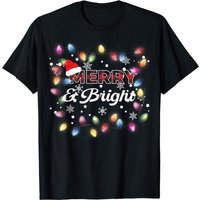 Merry And Bright Christmas Lights Family Festive Women Girl T-shirt