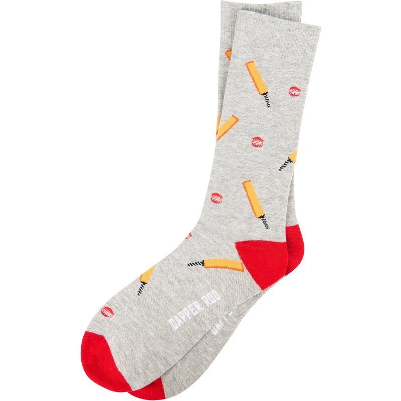 Hat Trick Cricket Bamboo Socks By Dapper Roo Novelty Fun Dress Sock — Chaussettes fantaisie