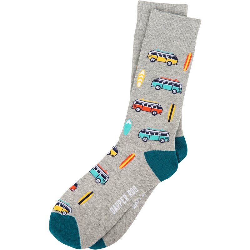 Beach Kombi Vw Bamboo Socks By Dapper Roo Novelty Fun Dress Sock — Chaussettes fantaisie