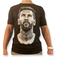 Lionel Messi Face Argentina Mens Cotton T-shirt Qatar 2022 — T-shirts pour hommes