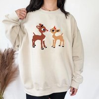 Rudolph And Clarice Sweatshirt, Rudolph Red Nosed Christmas Sweatshirt Sweatshirt — Sweats à capuche pour hommes