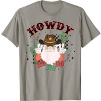 Vintage Howdy Santa Cowboy Christmas T-shirt — T-shirts pour hommes
