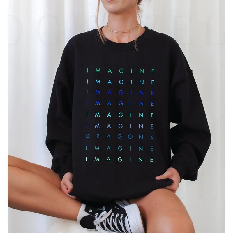 Vintage Imagine Dragons Font Thunder Color Sweatshirt